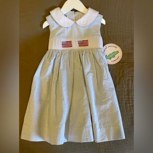 AMERICAN FLAG TODDLER smocked dress